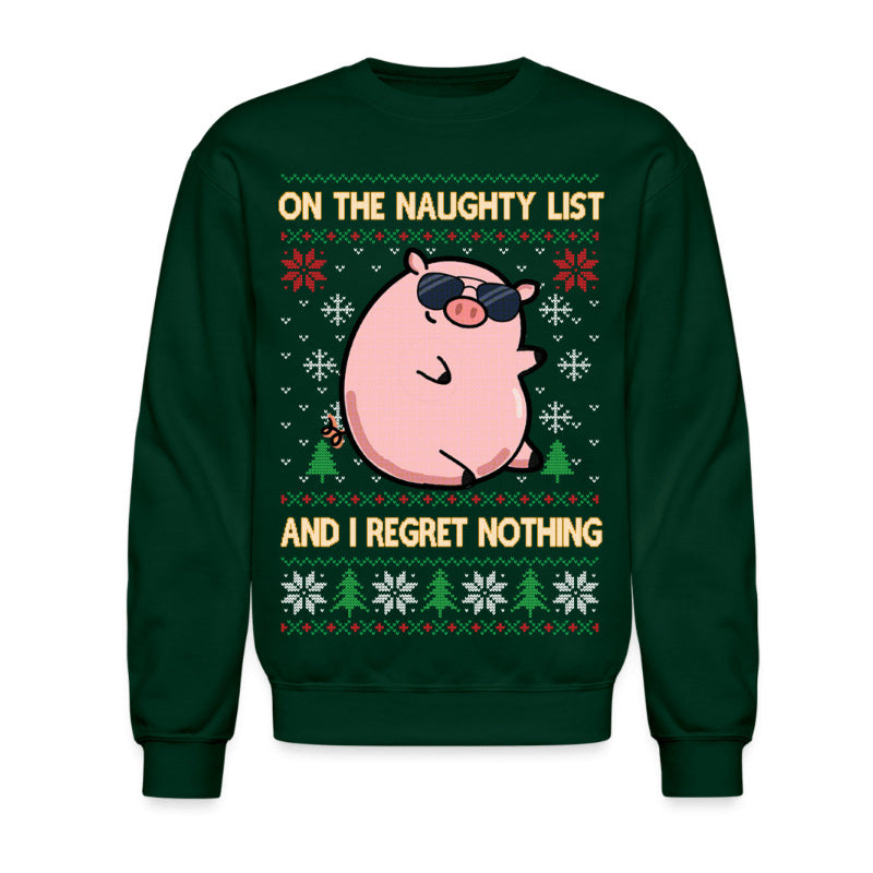 RILVA Naughty Pig Neutral Christmas Sweater featuring playful pig graphic and festive design, perfect for holidays.